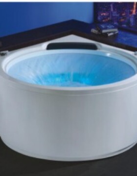 双人按摩冲浪瀑布浴缸成人亚克力浴池恒温龙头弧形三角jacuzzi