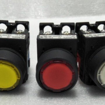 富士凸头 AR22EOL带灯按钮AR22EOL-11M3Y自复位LED 红黄蓝绿白橙