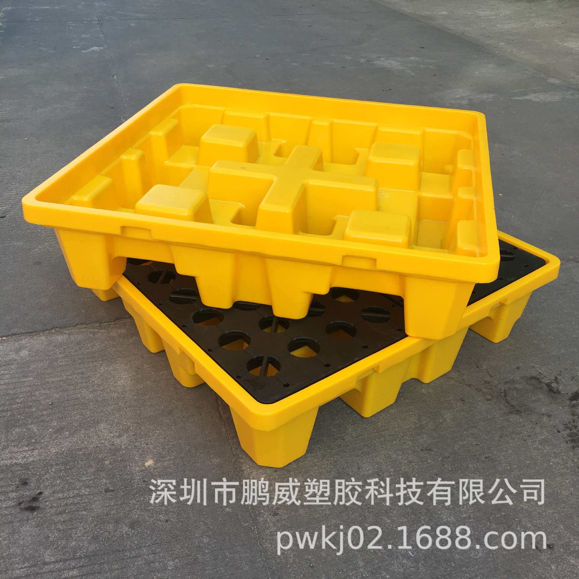 现货包邮防渗漏垫板盛漏平台塑胶托盘 四桶防泄漏托盘聚乙烯200L