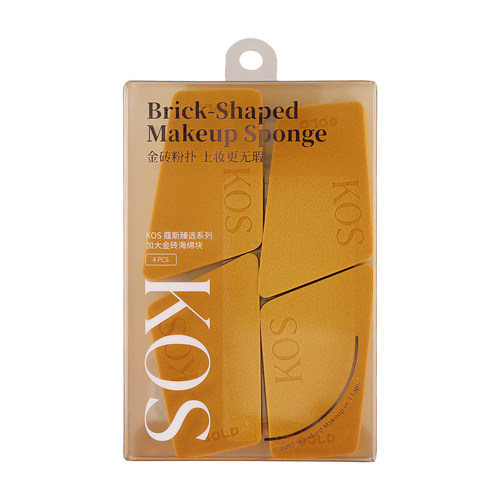 KOS 蔻斯臻选系列加大金砖海绵块化妆粉扑4个装干湿两用不易吃粉