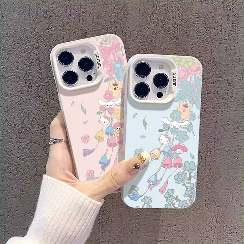 粉彩三丽鸥风铃适用于苹果13卡通手机壳XR创意iPhone17AIR网红17PROMAX新款保护套13PROMAX古风8情侣15英伦1