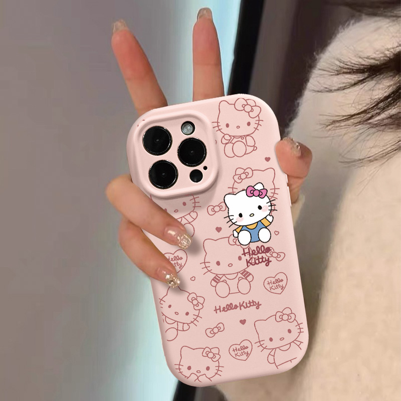 招手线条凯蒂猫苹果8PLUS手机壳时尚iPhone15PRO高级感14新款XR好看SE3