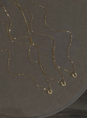 满钻马蹄扣极细吊坠项链