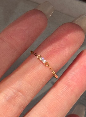 极细金色链条戒指女2025新爆款