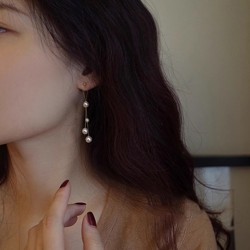 耳钉女气质名媛圆脸仿珍珠耳环
