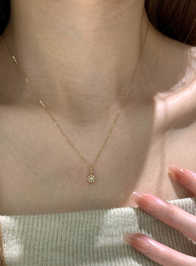 秋冬极细八芒星圆盘吊坠项链女款