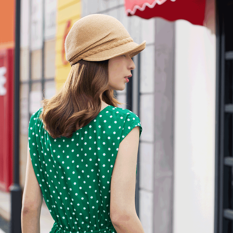 草帽新款夏季防晒时尚超大雪绒花