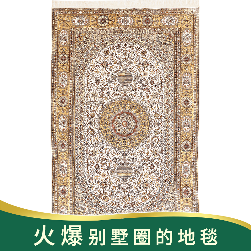 天匠150x240cm手工真丝波斯地毯印度进口波西米亚民族风客厅地毯