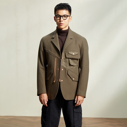 2色纯羊毛西服｜TrigCo解构拼接设计感毛呢夹克男重磅秋冬外套潮