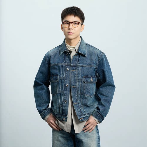 水洗牛仔夹克复合水洗色感