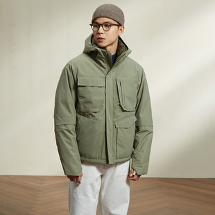 2型3色连帽羽绒服｜店铺爆款 男白鸭绒潮 原创茧型廓形高级机能短款