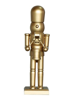 厂家直销新款金色木质胡桃夹子圣诞节日装饰家居摆件礼品工艺品