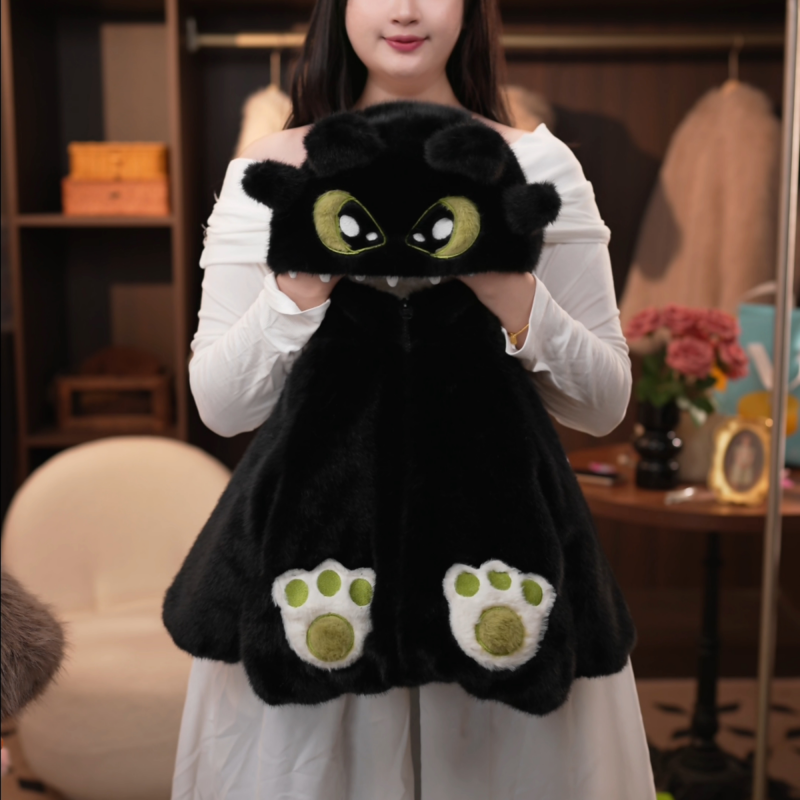 2025新款潮连帽加绒儿童毛绒外套