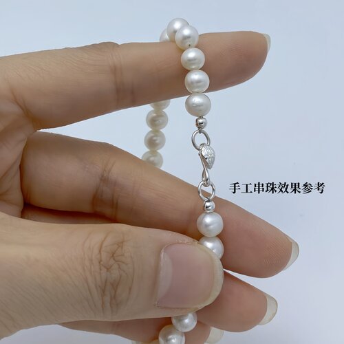 S925纯银蛇头S钩扣带双环串珠扣头diy手工饰品配饰项链手链连接环