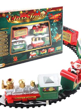 Christmas Realistic Electric Train Set,Easy To Ass-emble & S