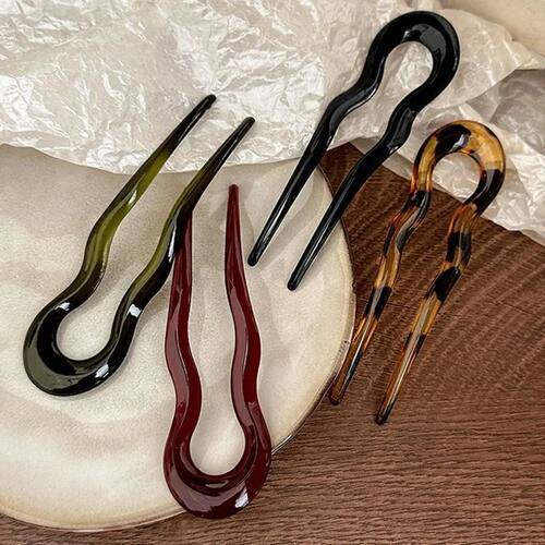 U-Shaped Hair Fork Fashion Tortoiseshell Acetate Acrylic Hai