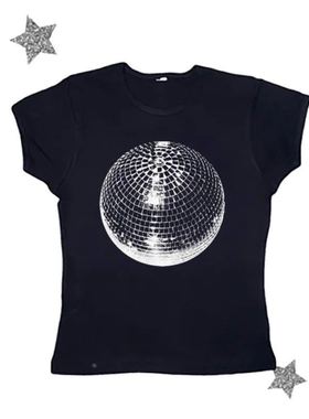 Y2K Graphic Sreetwear Patchwor Baby Tee Style Letter Printin