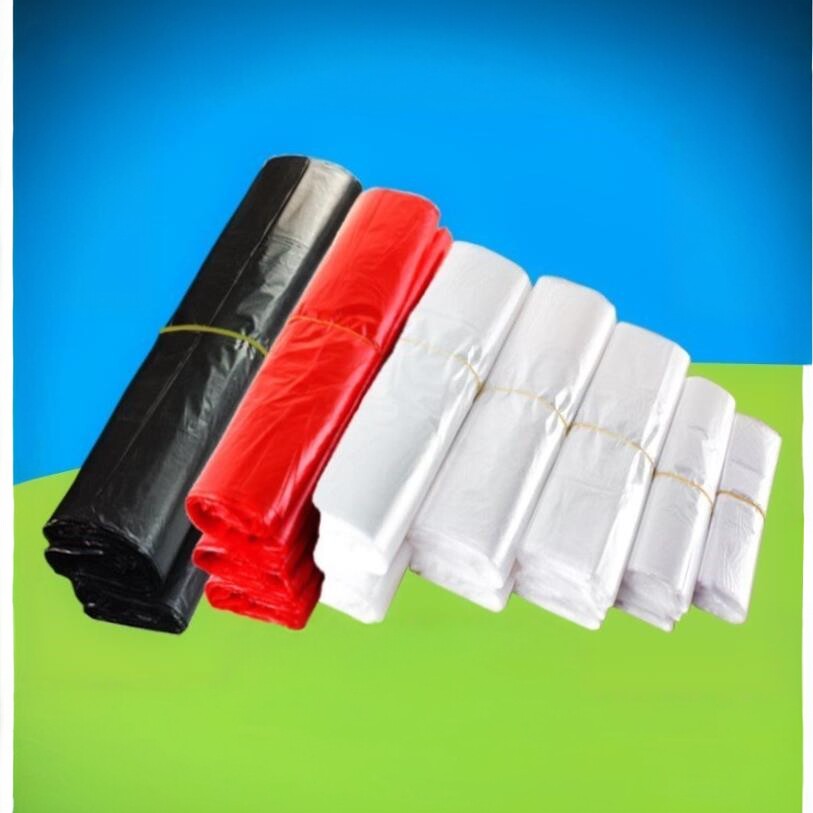 Food bag white plastic bag red jacket thick hand carry