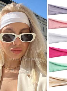 Solid Color Elastic Headband Wide Hair Band Makeup Hair Hoop