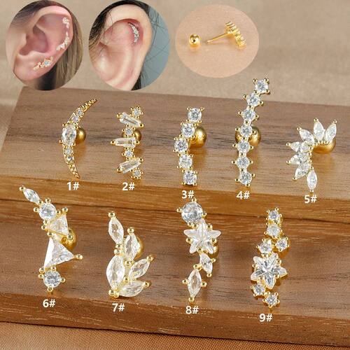 1PC 316L Stainless Steel Geometry Stud Earrings For Women Fa