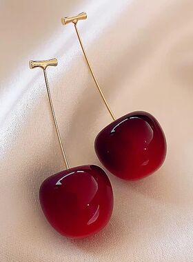 Sweet Red Cherry Earrings for Women Fashion Delicate Fruit D