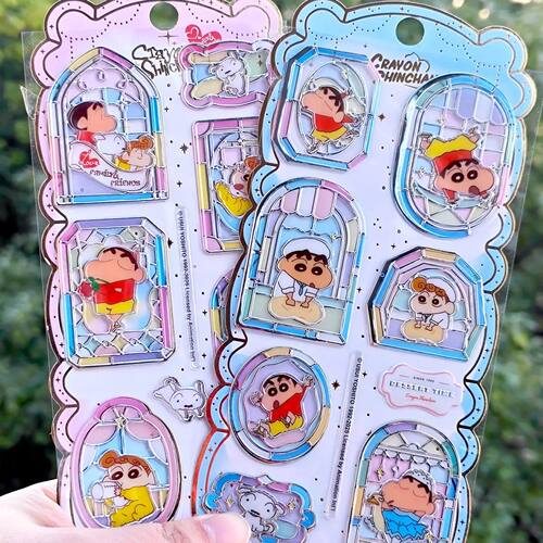 1pc Crayon Shin-chan 3D Relief Crystal Candy Glass Window De