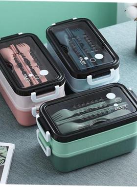 Double layered lunch box, microwave oven, student lunchbox