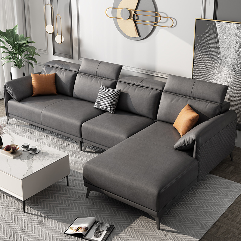 意式极简布艺沙发简约小户型客厅组合北欧乳胶科技布贵妃沙发868