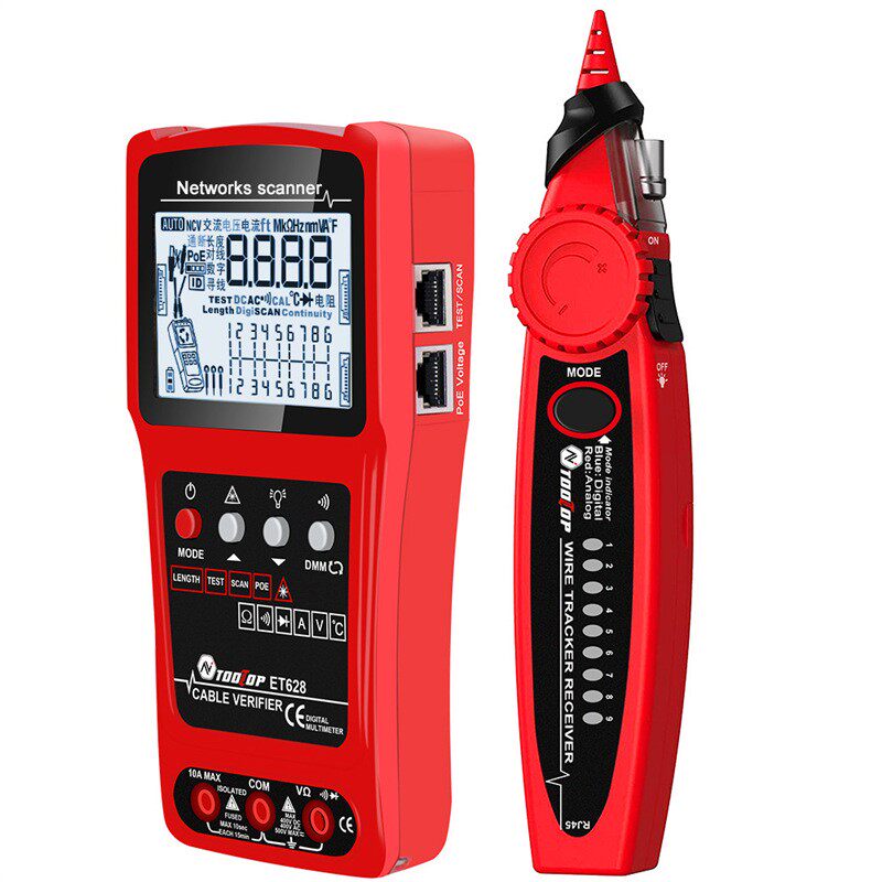 TOOLTOP ET628系列多功能寻线仪万用表红光笔三合一网线长度600M