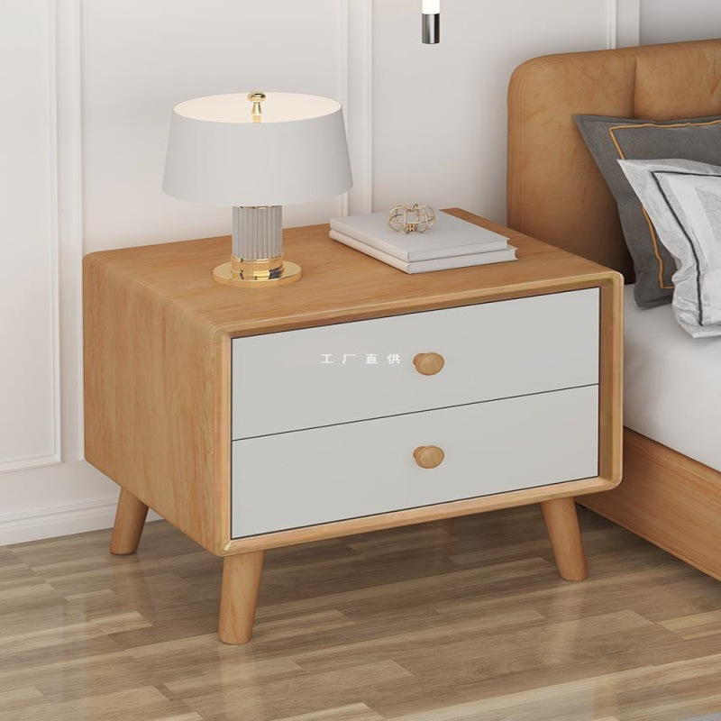 纯实木床头柜小型卧室原木现代简约迷你极窄边柜30公分宽网红创意