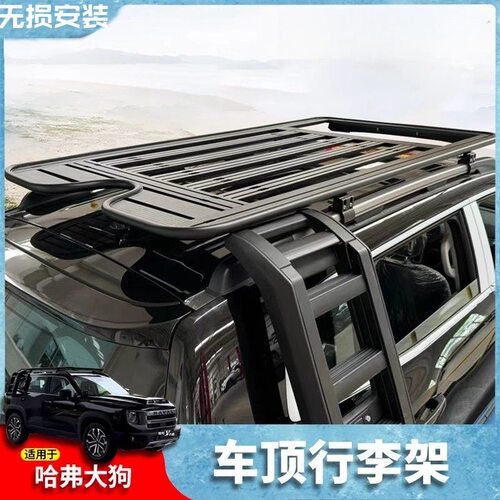 哈弗大狗车顶行李架平台侧爬梯改装车顶平台框书包侧帐篷机甲网