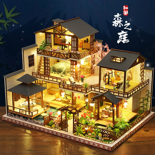 日式diy小屋森之庭大型别墅手工