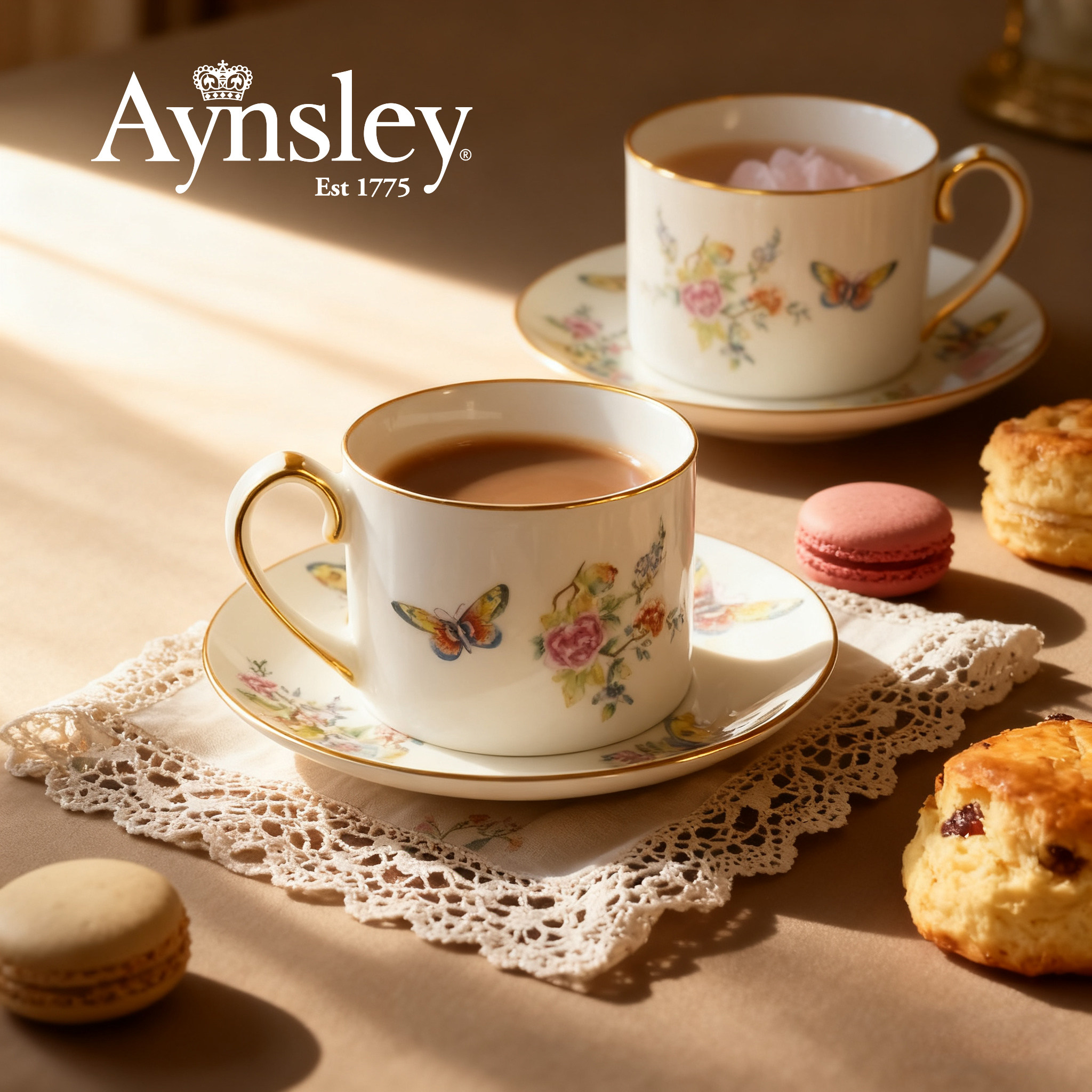 英国Aynsley安斯丽东方蝴蝶欧式骨瓷咖啡杯碟餐盘高级轻奢礼物,餐饮具,咖啡杯,淘宝优惠券,粉丝福利购,淘宝优惠卷