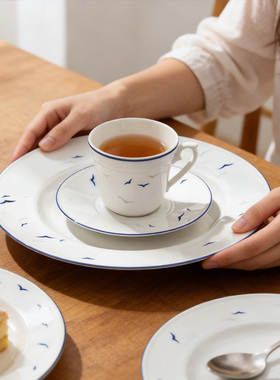 德国seltmann Weide海鸥平盘甜品盘家用高级 巨好看的盘子艺术风