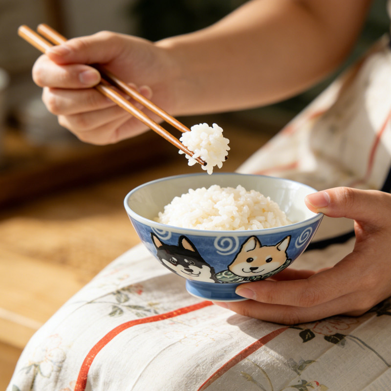 日本进口卡通手工日式陶瓷6寸米饭碗小尺寸汤碗釉下彩可爱小碗,餐饮具,碗,淘宝优惠券,粉丝福利购,淘宝优惠卷