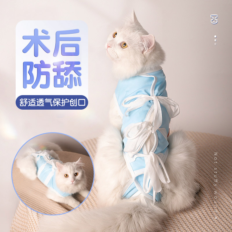 猫咪绝育服母猫公猫防舔手术衣服