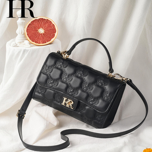 HR赫莲娜女包2025新款 菱格链条包轻奢百搭女包单肩斜挎手提小方包
