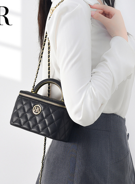 新年礼物2026hr赫莲娜女包新款包包手提包盒子单肩斜挎包真皮