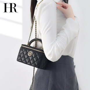 hr赫莲娜女包2025新款 包包女手提包菱格链条包盒子包单肩斜挎包