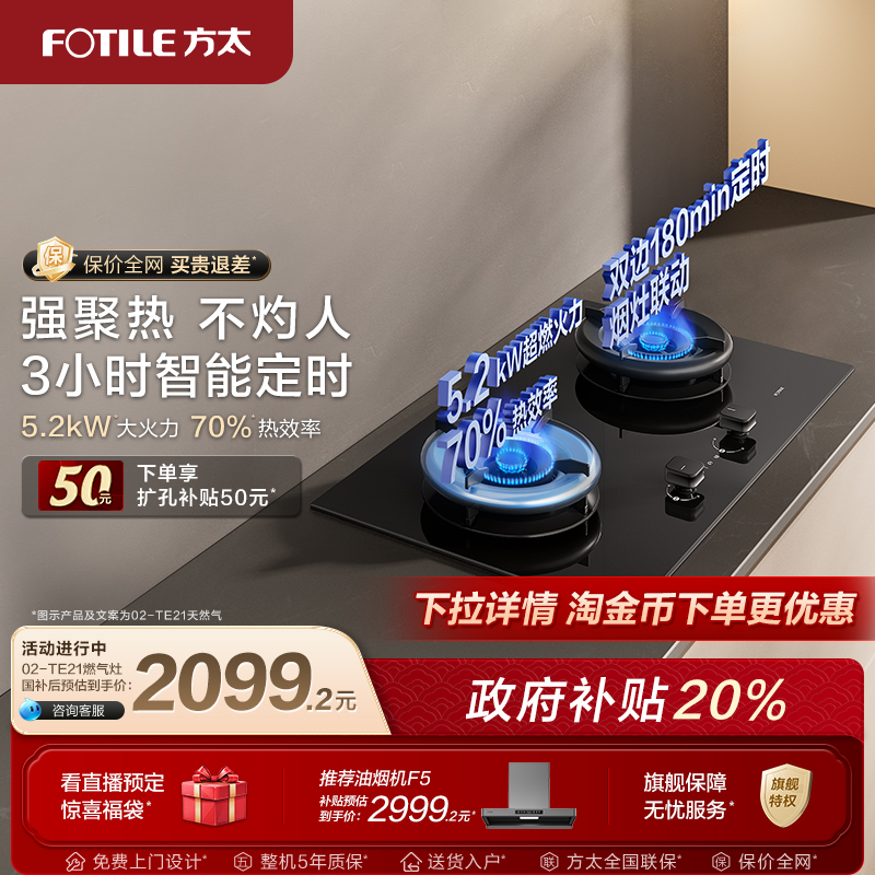 方太02TE21定时燃气灶