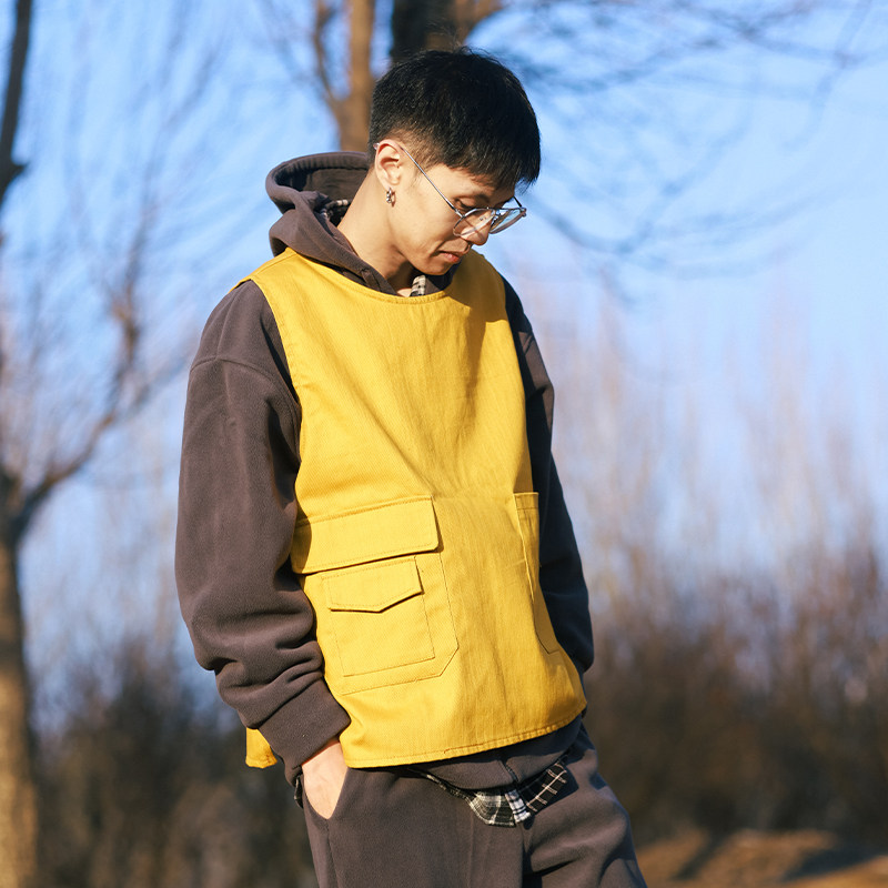 鞍小二韩版工装马甲定制