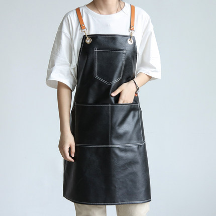 围裙防水防油定制logo咖啡奶茶店厨房烘焙男女美甲美发工作服画画