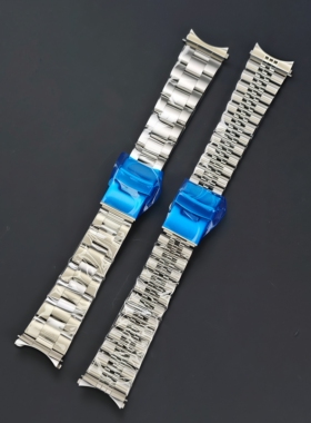 新款钢带适配skx007五株潜水三珠不锈钢表带22mm手表配件银色