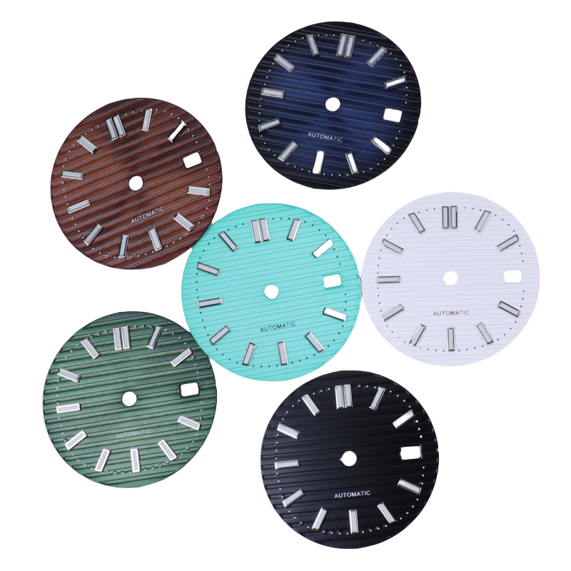30.5mm改装表盘绿夜光鹦鹉螺黑色蓝色字面适合NH3536机械自动机芯