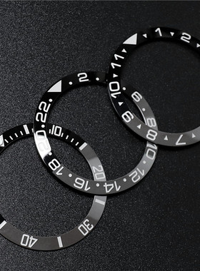 新款黑灰双色陶瓷圈适配格林尼治GMT计时系列手表陶瓷表圈38mm男