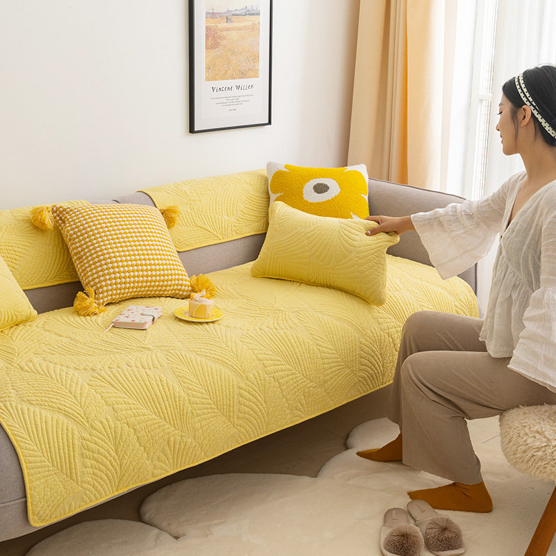 蔓越家北欧简约纯棉沙发垫防滑沙发套罩四季通用盖布坐垫盖巾布u.