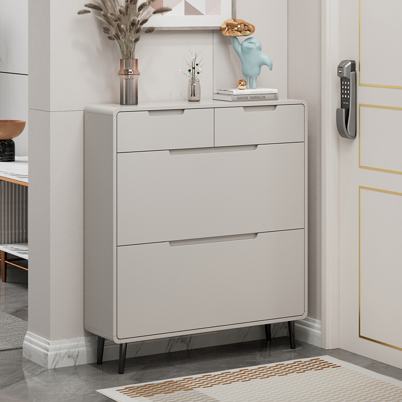 简约大容量超薄经济翻斗奶油风