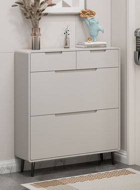 鞋柜家用进门大容量现代简约超薄翻斗玄关柜省空间奶油风入户鞋柜