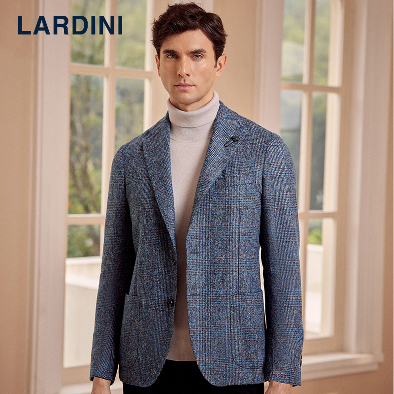 意大利剪裁商务休闲四季格纹西服