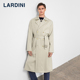 LARDINI意大利进口纯羊毛双排扣战壕风衣男秋冬商务休闲上衣外套